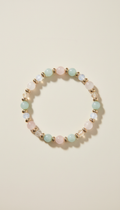 Champagne Gold Beaded Bracelet with Semi-Precious Stones