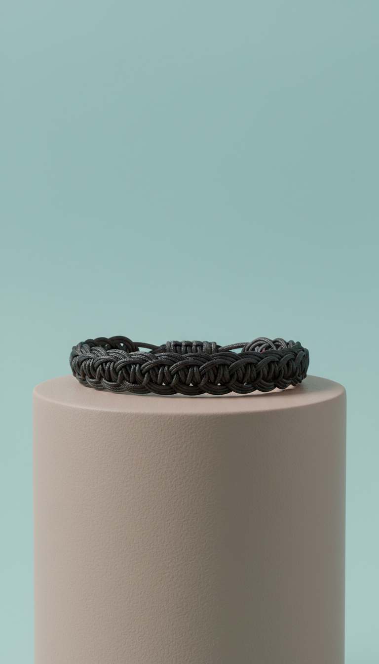 Graphite black threaded accent bracelet