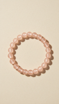 Blush Peach Glass Bead Stretch Bracelet